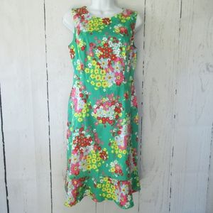 Talbots Green Floral Dress